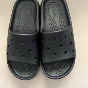 CROCS Black Perforated Slide Sandals
